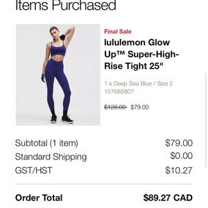 Lululemon Glow Up Super High-rise leggings
